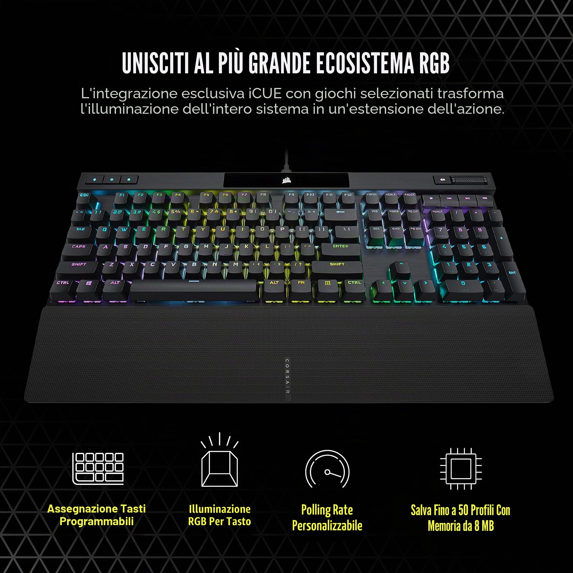 TECLADO (INGLES) CORSAIR K70 RGB PRO MX KEYBOARD RED