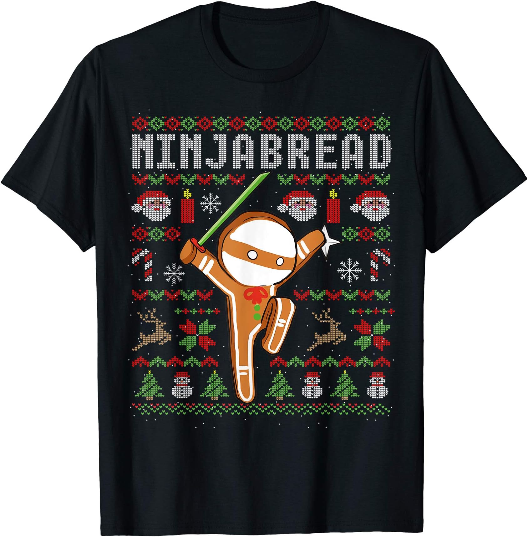 Funny Ugly Christmas GiftsUgly Christmas Ninjabread Ninja Gingerbread T-Shirt