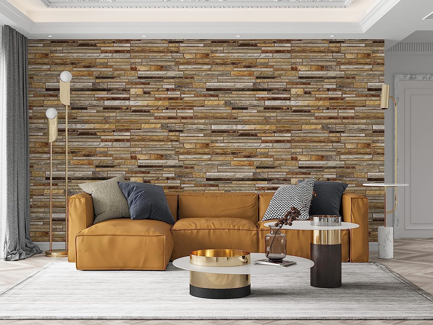 Grace Baltic Paneles de pared 3D para decoración de paredes interiores de PVC (oro 50)