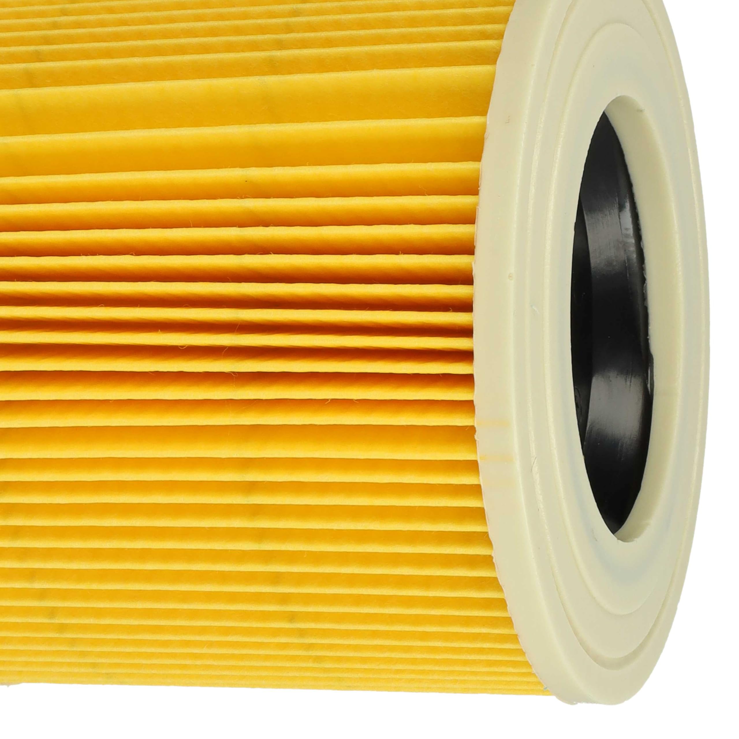 vhbw 8x filtro a pieghe piatte compatibile con Kärcher A 2054 Me, A 2024 pt, A 2064 PT, A 2101, A 2105, A 2074 PT aspirapolvere - giallo, lavabile