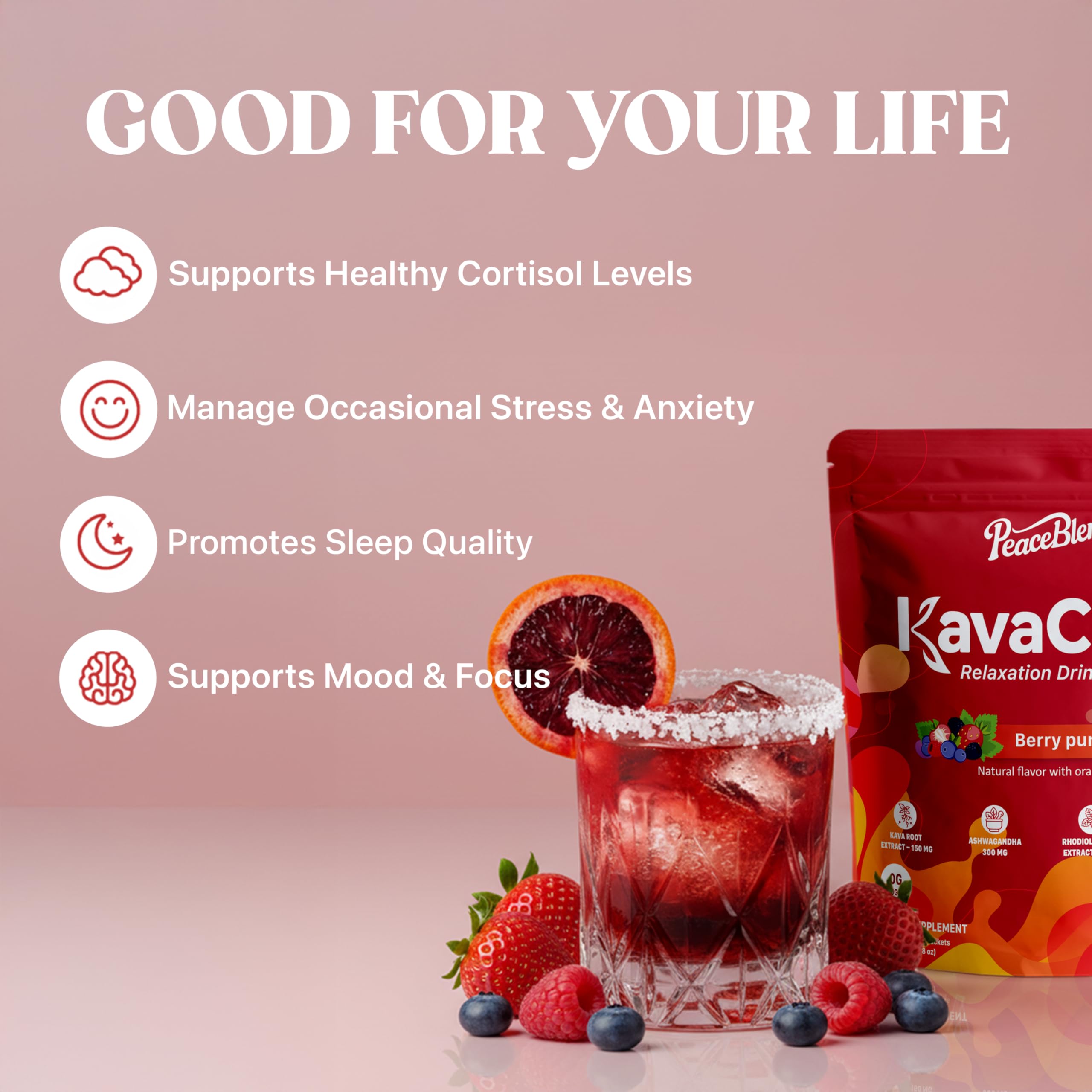 Supercalm Powdered Drink Mix, Cortisol Reducer and Sleep Aid with Kava Root, Ashwagandha, L-Theanine, Magnesium Glycinate, Lemon Balm, Rhodiola, Vitamin D3 & B6, Vegan, Non-GMO, 20 Packets — Amazon image 3