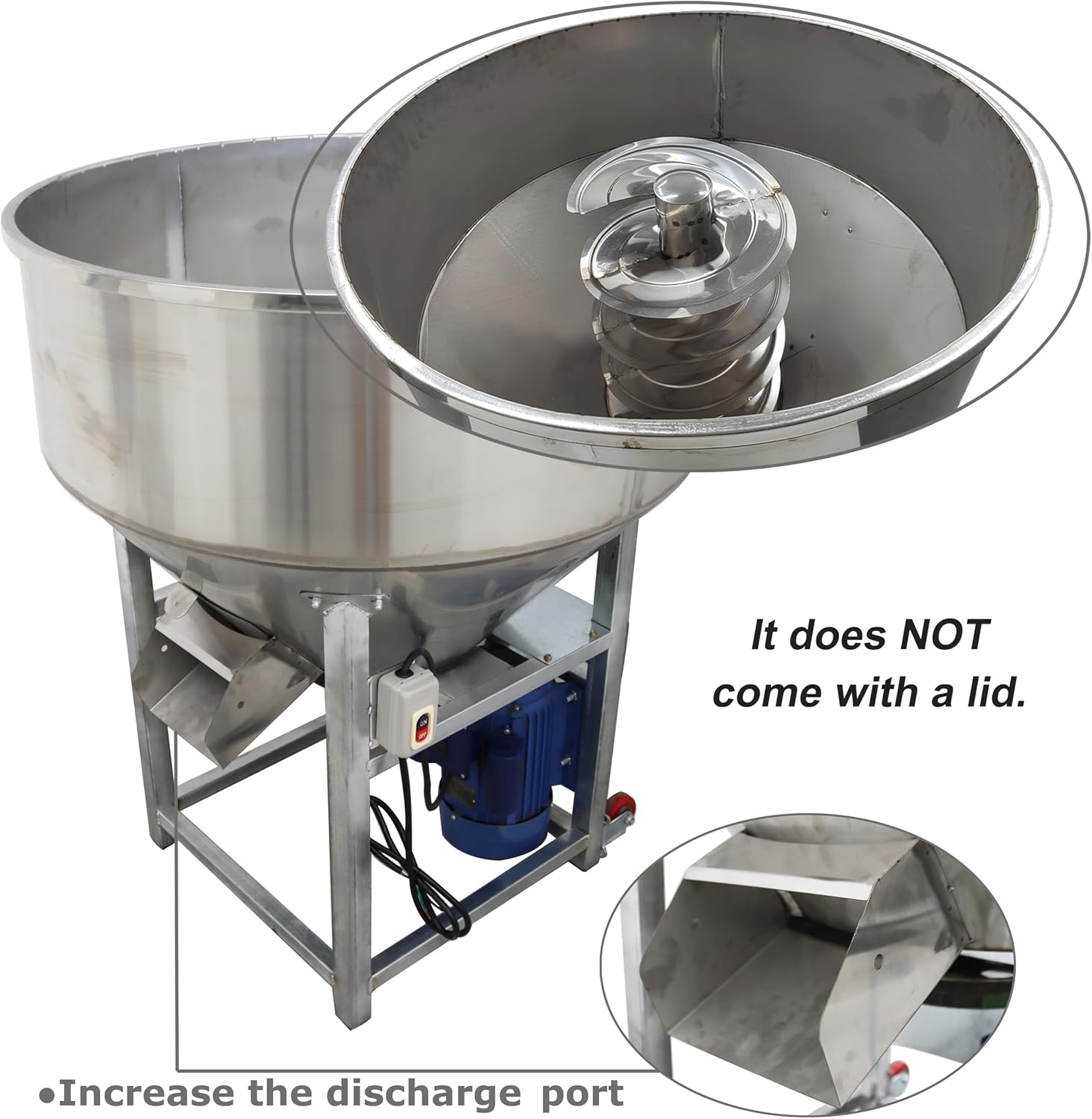 TECHTONGDA Dry Powder Mixer Blender Feed Grain Mixing Machine for Flour Particle Granula 440lbs