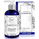 Unscented Massage Oil for Massage Therapy - 100% Natural Body Oil with Sweet Almond, Grapeseed & Jojoba for Premium Glide - Pure Carrier Blend for Aromatherapy - Brookethorne Naturals