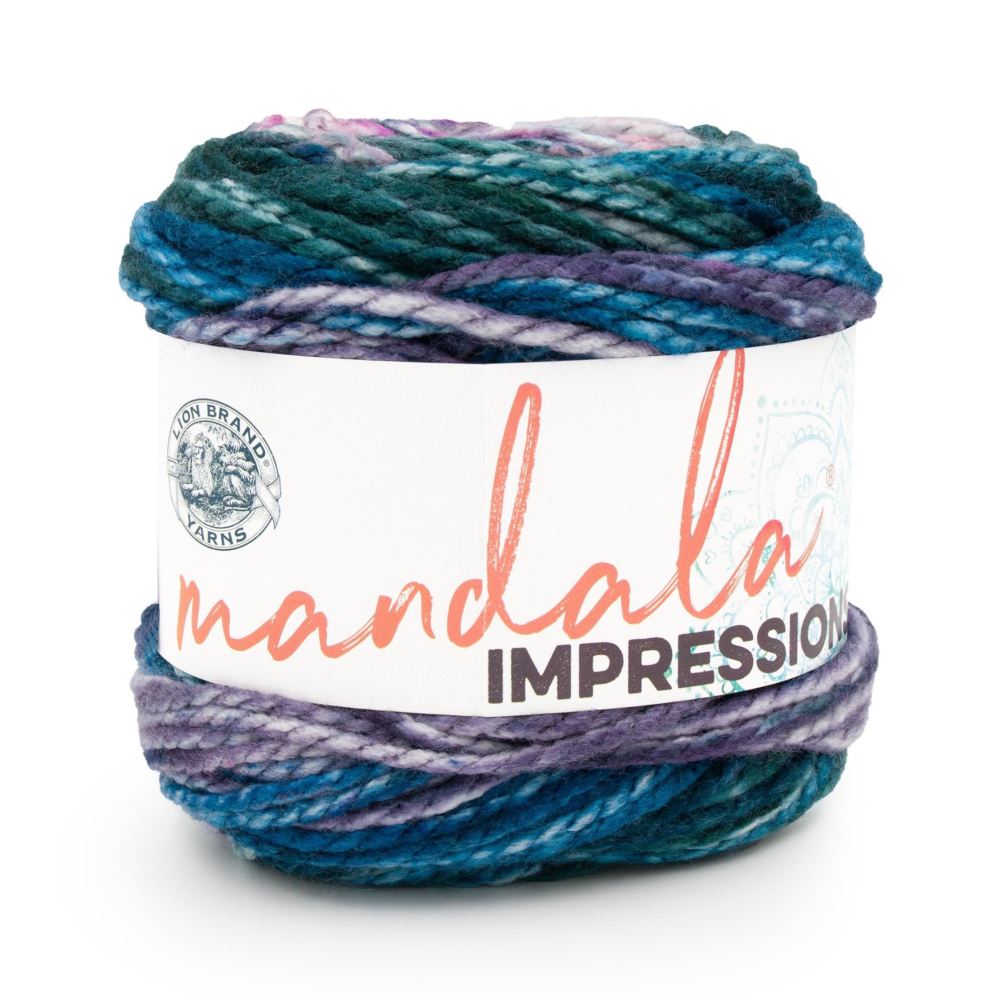 Amazon.com: Lion Brand Yarn Mandala Impressions, Multicolor Yarn
