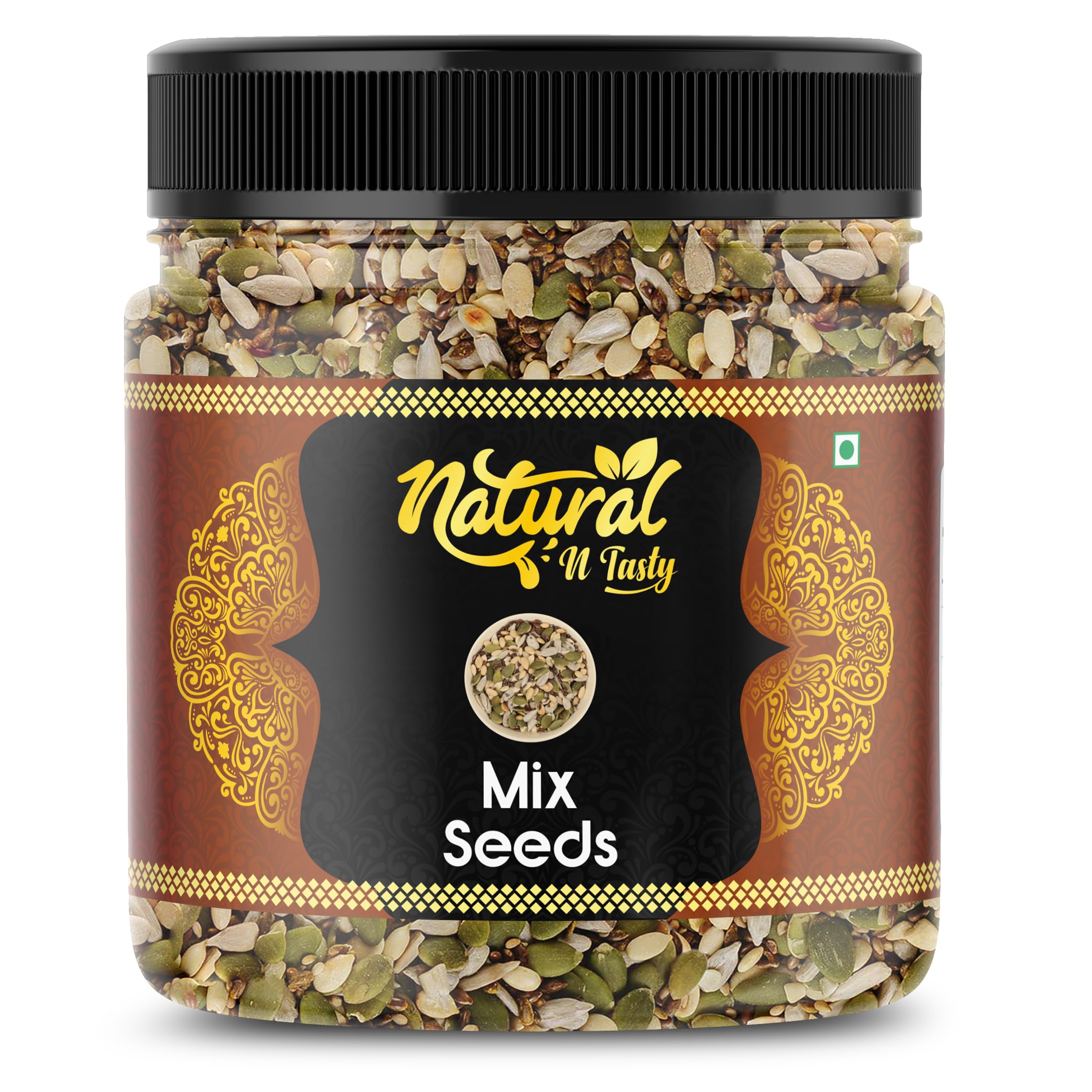 natural n Tasty Natural Premium 5 in 1 Mix Seeds Superfood Raw Seeds Pumkin Chia Sunflower Flax Seed| Mix Seeds | Muskmelon Seeds High in Protein Immunity Booster Seeds Healthy jar Pack 250 gram (B0CK2D5MS4) Amazon Price History, Amazon Price Tracker