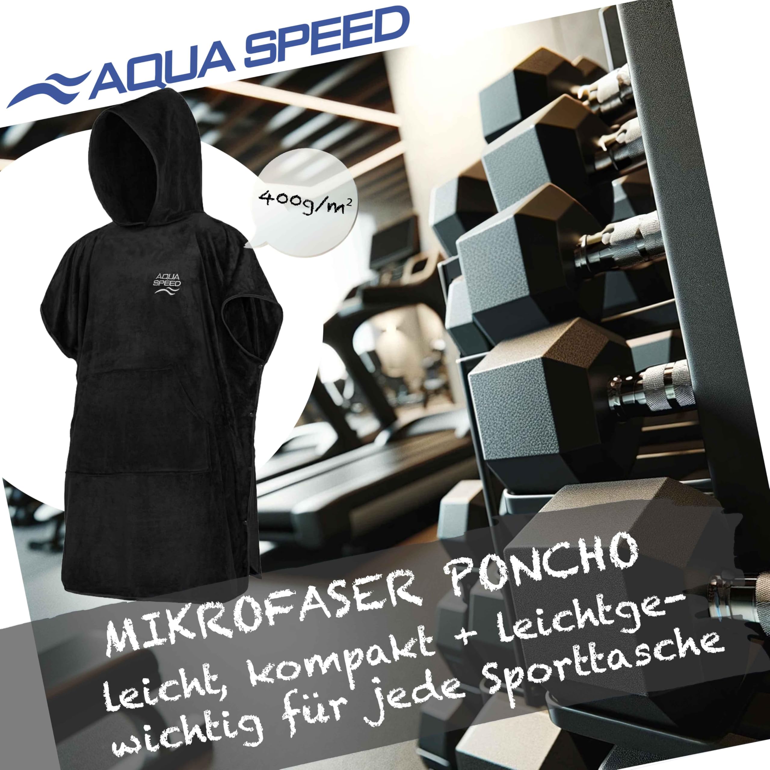 Aqua Speed Mikrofaser Poncho Handtuch mit Kapuze - Vielseitig, Schnelltrocknend & Komfortabel für Strand und Sport