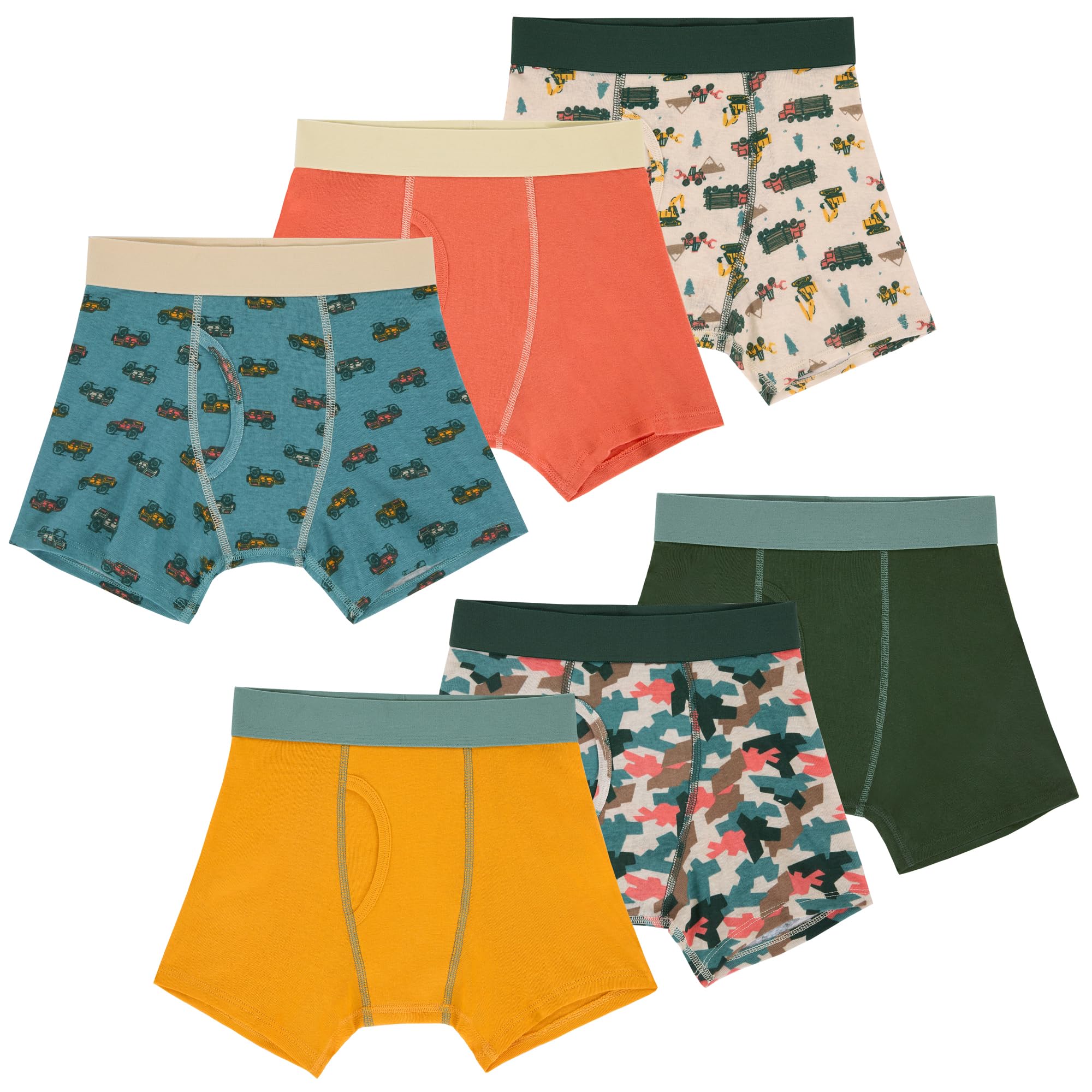 Saint Eve Kids Boys 100 Cotton 6 Pack Underwear Set - Soft Breathable Comfort - Multi Pack Boxer