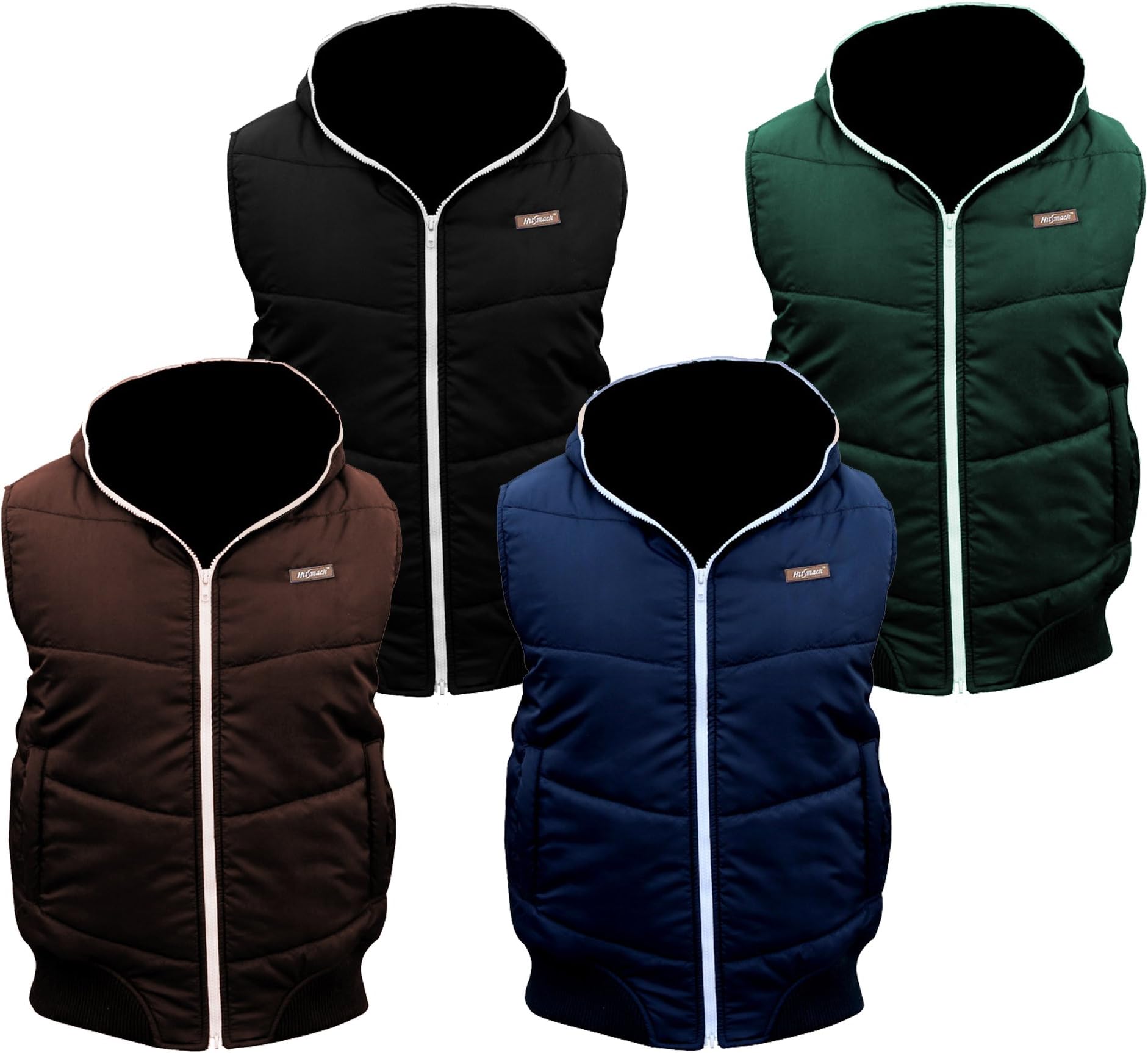 HSK Men's Hodded Padded Gilet Bodywarmer Jacket Hooded Vest Coat