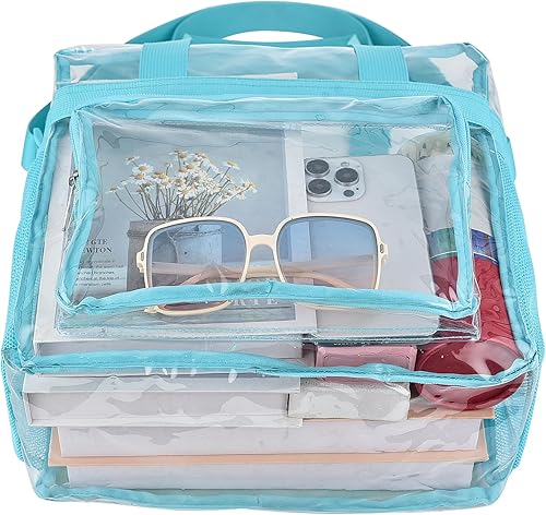Vista 26 de Oraben Bolsa transparente transparente aprobada para estadios de 12 x 6 x 12 pulgadas, bolsa de estadio para trabajo, juegos deportivos, gimnasio