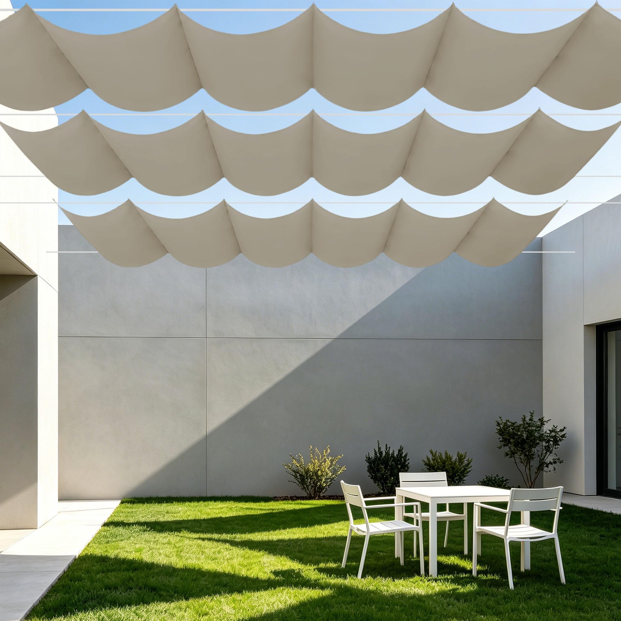Toile d'ombrage 500 x 200 cm avec oeillets pour protection UV extérieure