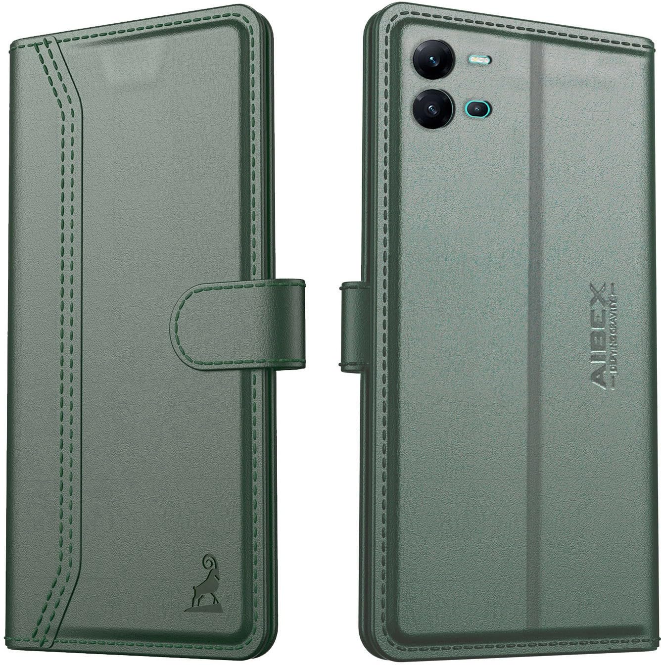 AIBEX ® Vivo V25 5G Flip Cover Leather Finish | Inside TPU with Card Pockets | Wallet Stand | Complete Protection Flip Case Green (B0BGBN91ZP) Amazon Price History, Amazon Price Tracker