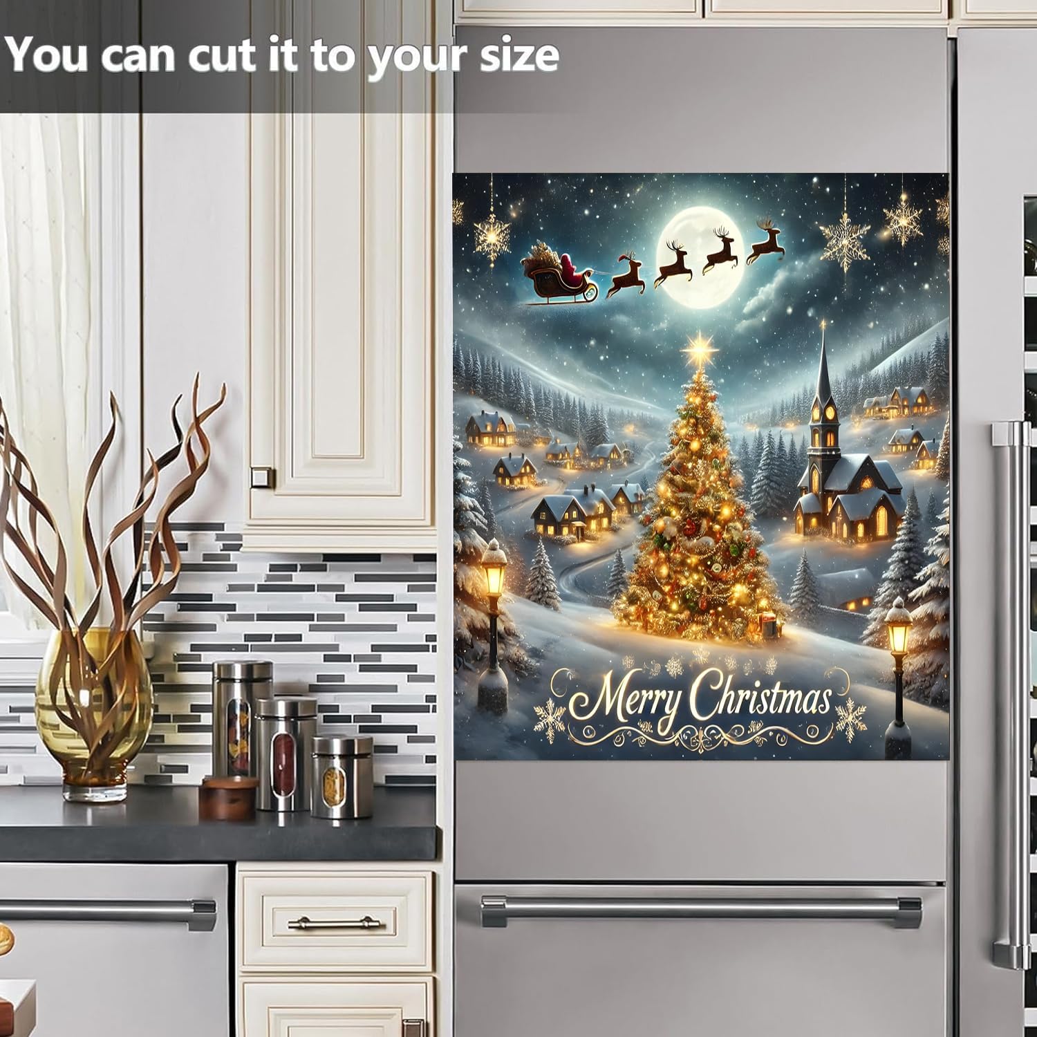 Dishwasher & Refrigerator Magnetic Sticker Cover Panel Decal - 23"x26" Waterproof Decorative Magnet for Kitchen Appliances, Reusable Fridge Door Cover, Home Decor Stickers