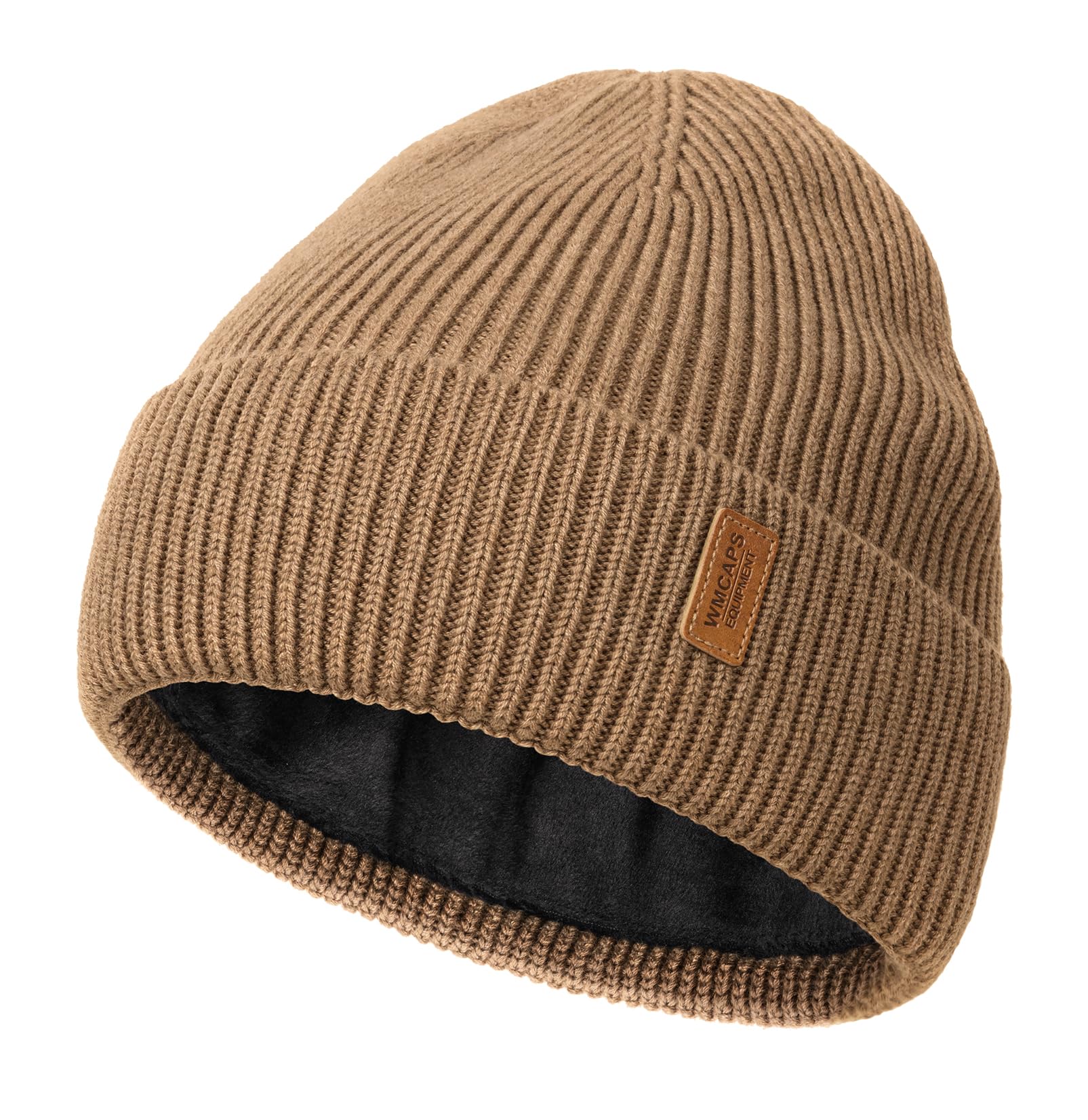 Wmcaps Merino Wool Fleece Lined Beanie Winter Hats for Men Women, Warm Thermal Kint Cap for Outdoor