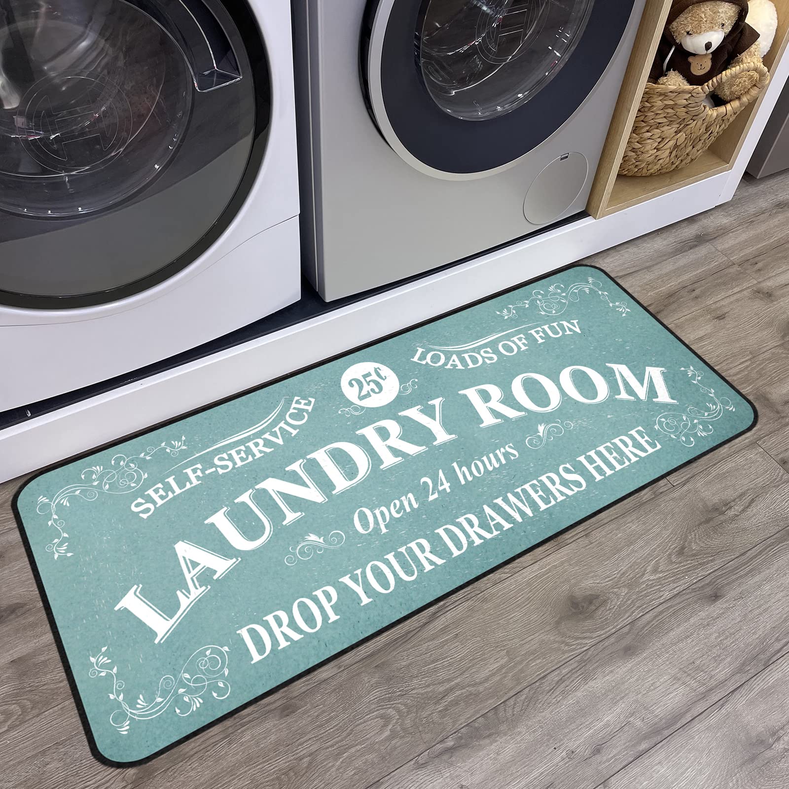 ROMAMIGO Laundry Room Rug Runner Non Slip Laundry Mats Mudroom