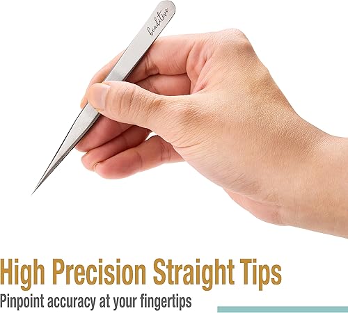 Miniatura 4 de Beaditive Pinzas de alta precisión, paquete de 3 pinzas para manualidades de 4.7 pulgadas para costura, cuentas y manualidades  Juego de pinzas de