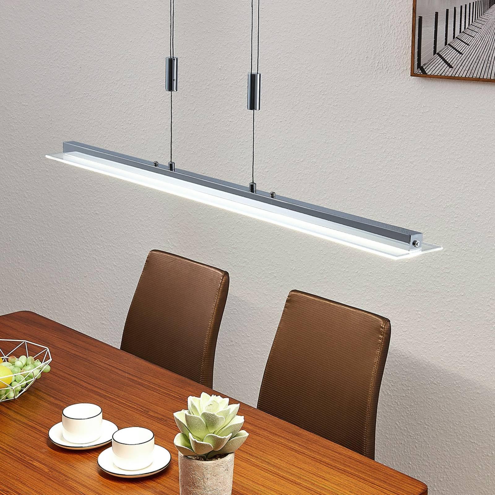 Lindby LED Pendelleuchte höhenverstellbar, Lichtfarbe einstellbar mit Touchdimmer Esstisch Hängelampe 24W Downlight Esszimmer