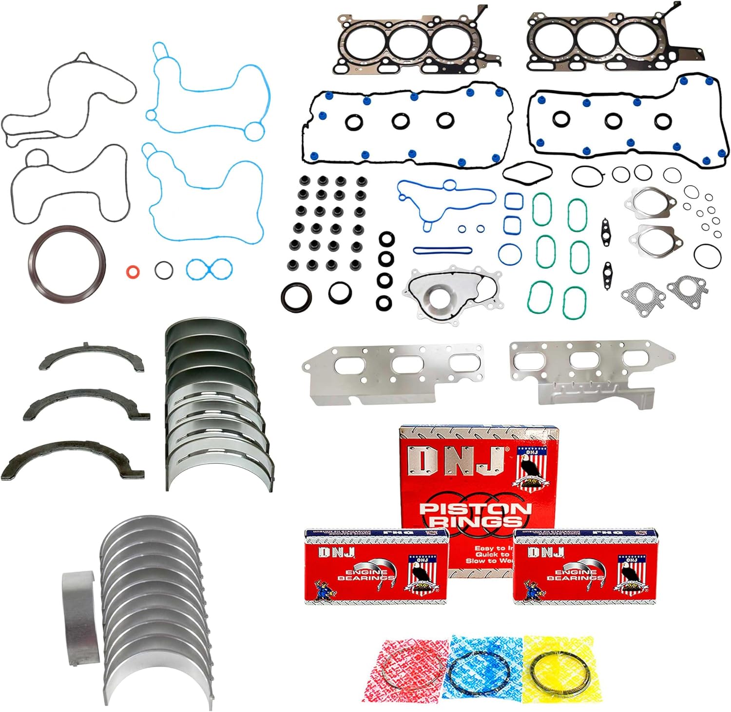DNJ RRK4324 Engine Re-Ring Kit for 2012-2014 Ford F-150 3.5L V6 24V DOHC 3496cc