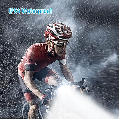 Miniatura 5 de HIRREYIS Luz LED súper brillante para bicicleta, potente USB recargable, 5 modos, luz trasera impermeable para bicicleta, luz de circulación diurna,