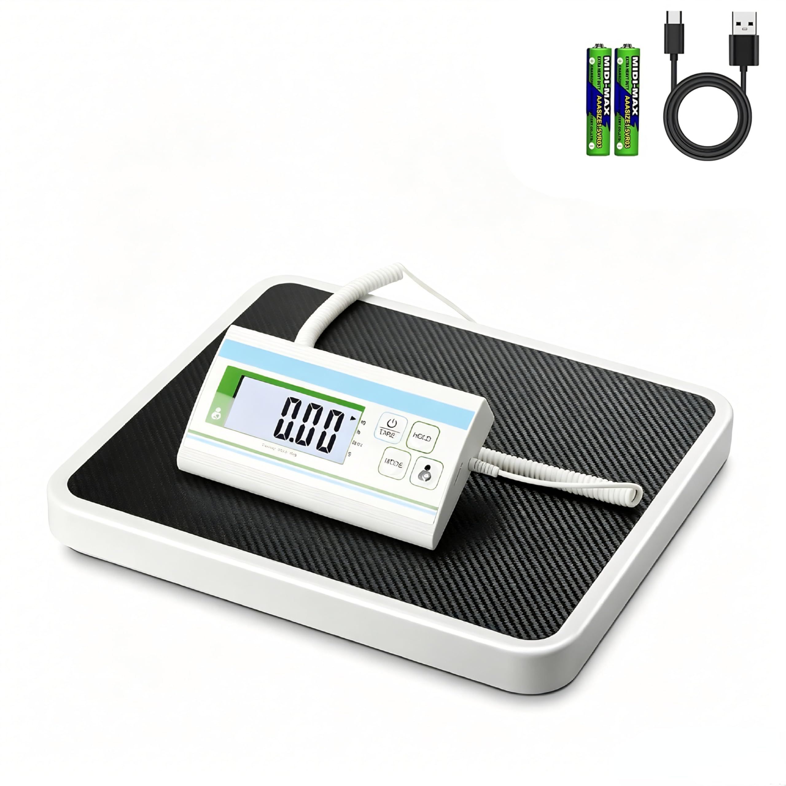 Medizinische Personenwaage 300 kg – Digitale Waage mit leicht ablesbarem Display, 34x30 cm große Plattform, für Krankenhaus, Praxis, Fitnessstudio und Haushalt