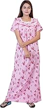 Himanshu Handloom Women's Cotton Block Print Knee Length Nighty
