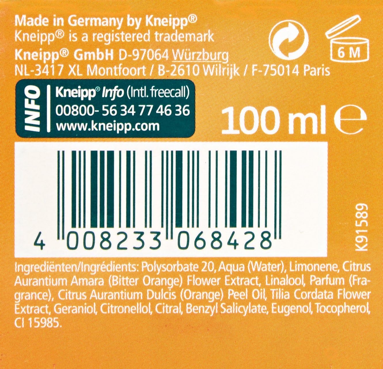 Kneipp Linden and Orange Flowers Bath Oil 100 ml - Image 4