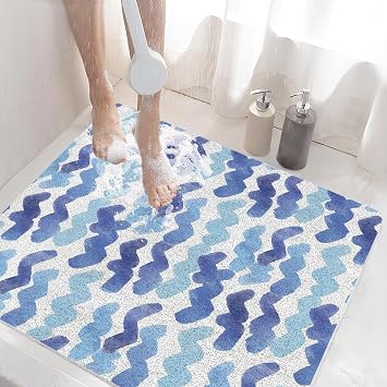 Shower Mat Non Slip 16x24in, Shower Floor Mats for Inside Shower, PVC Loofah Stall Mat