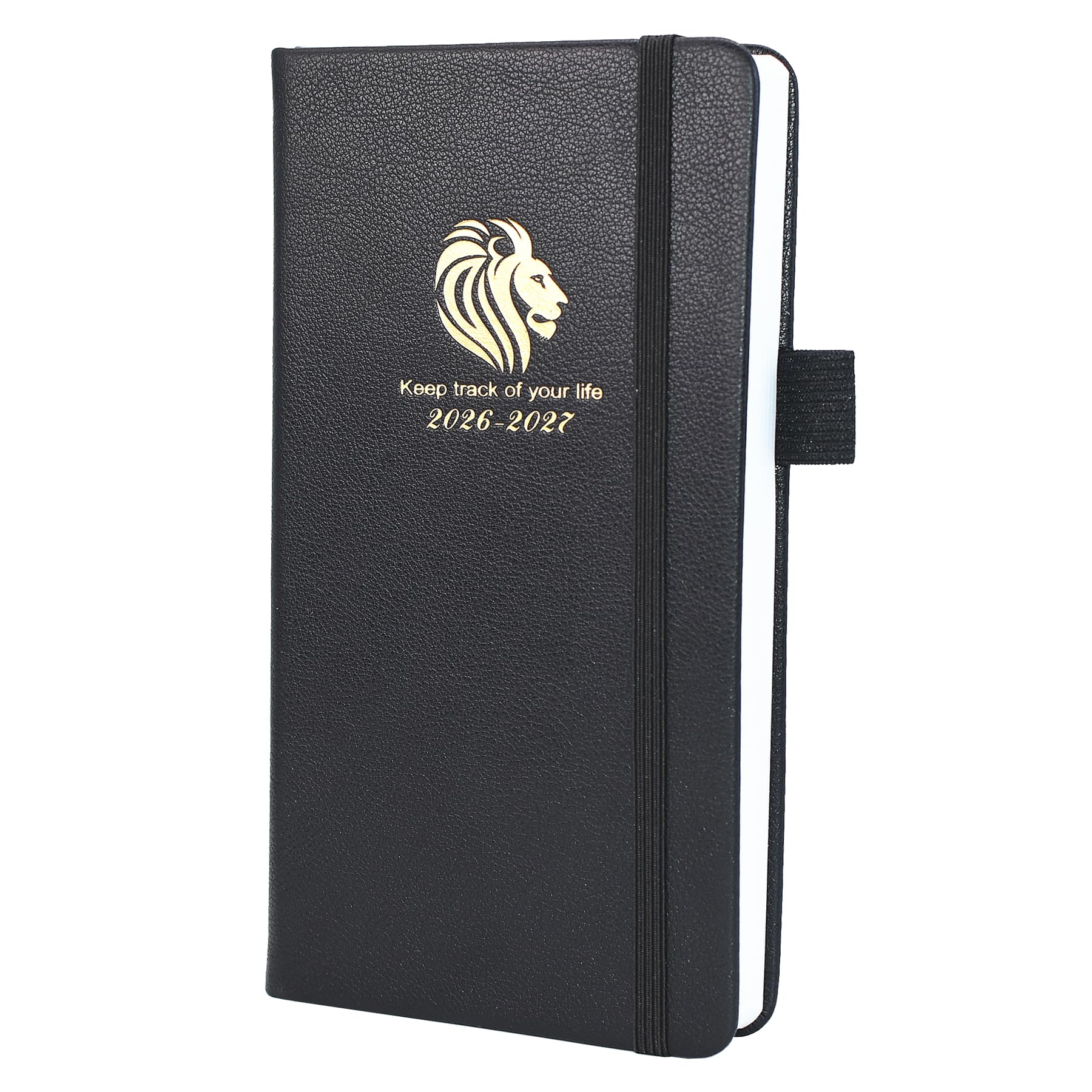 Diary 2026-2027 - 18 Month Mid Year Diary from Jul. 2026 to Dec.2027, A6 Pocket Week to View, Weekly & Month Planner with Leather Cover, Pen Loop (Black)