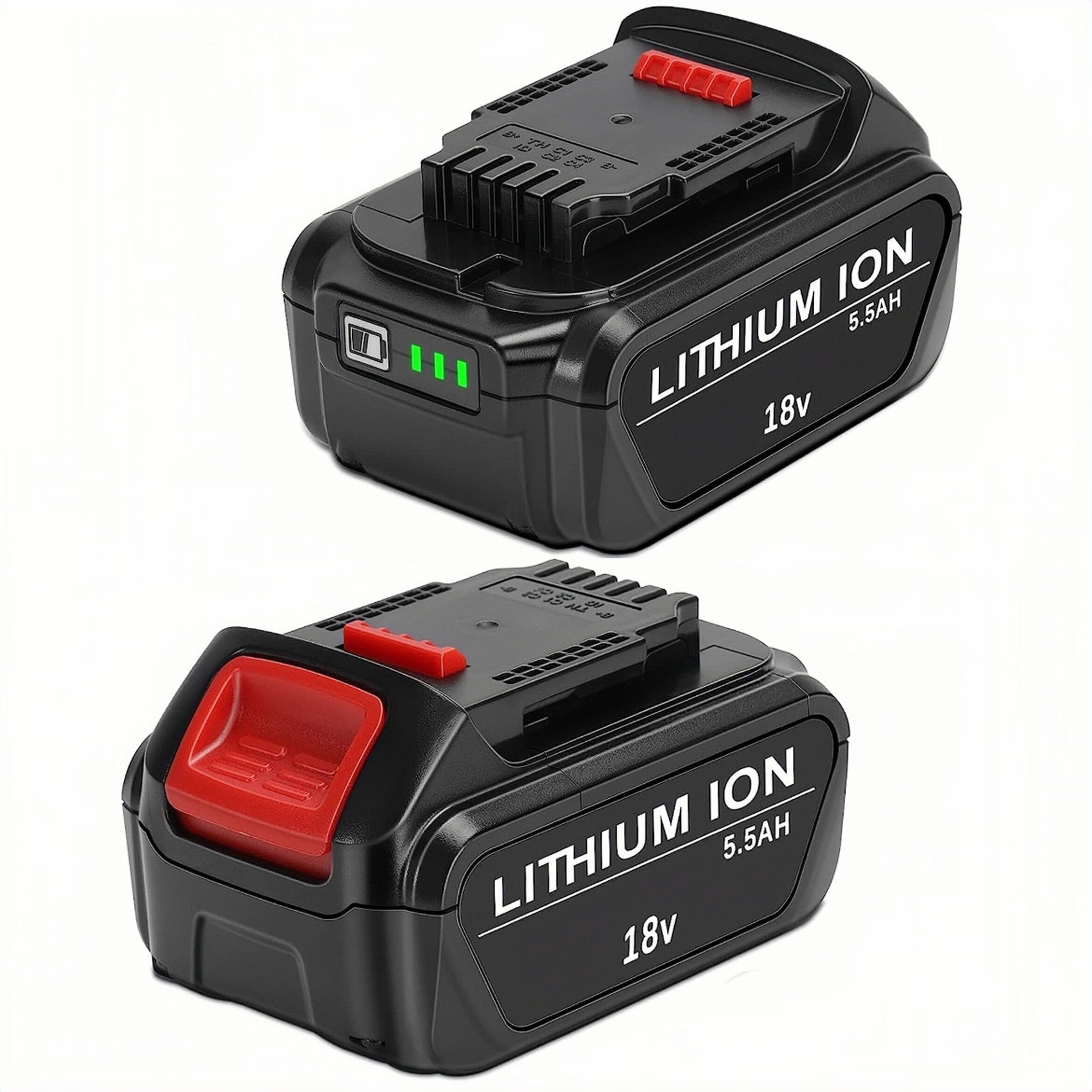 2 Pack 5500mAh Lithium-Ion Battery for Dewalt DCB184 18V