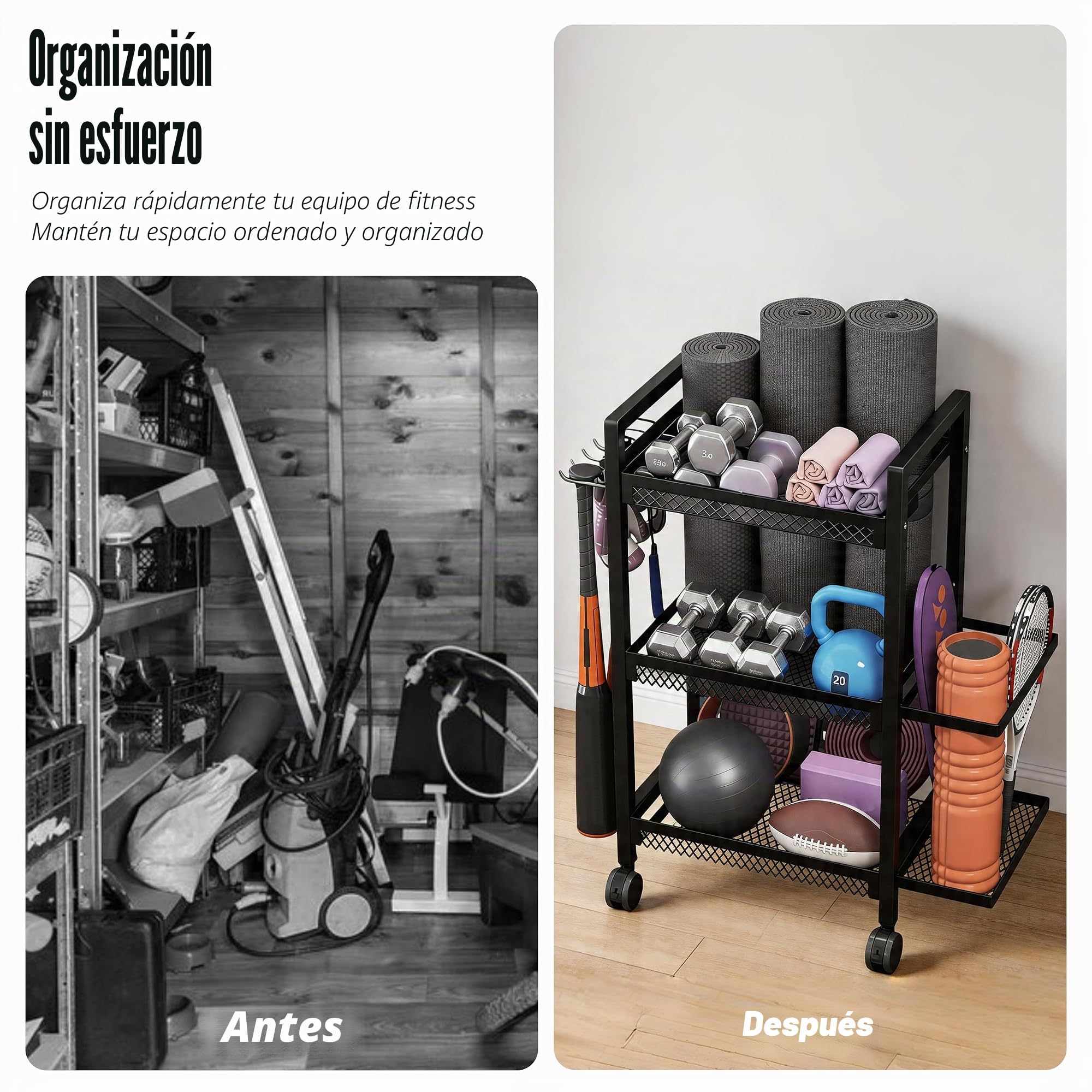 Soporte de almacenamiento para gimnasio en casa soporte de pesas ajustable