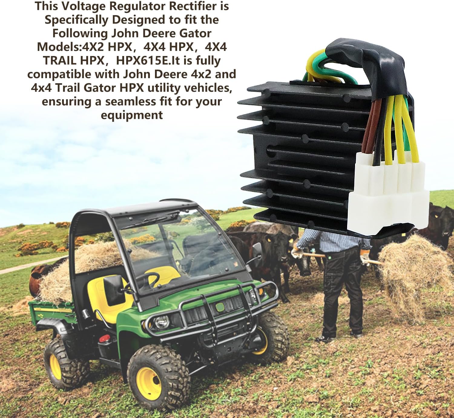 KARSEE Voltage Regulator Rectifier M149807 Compatible with John Deere Gator HPX 4x2 4x4 Trail HPX Replaces MIU14343 MIU11378