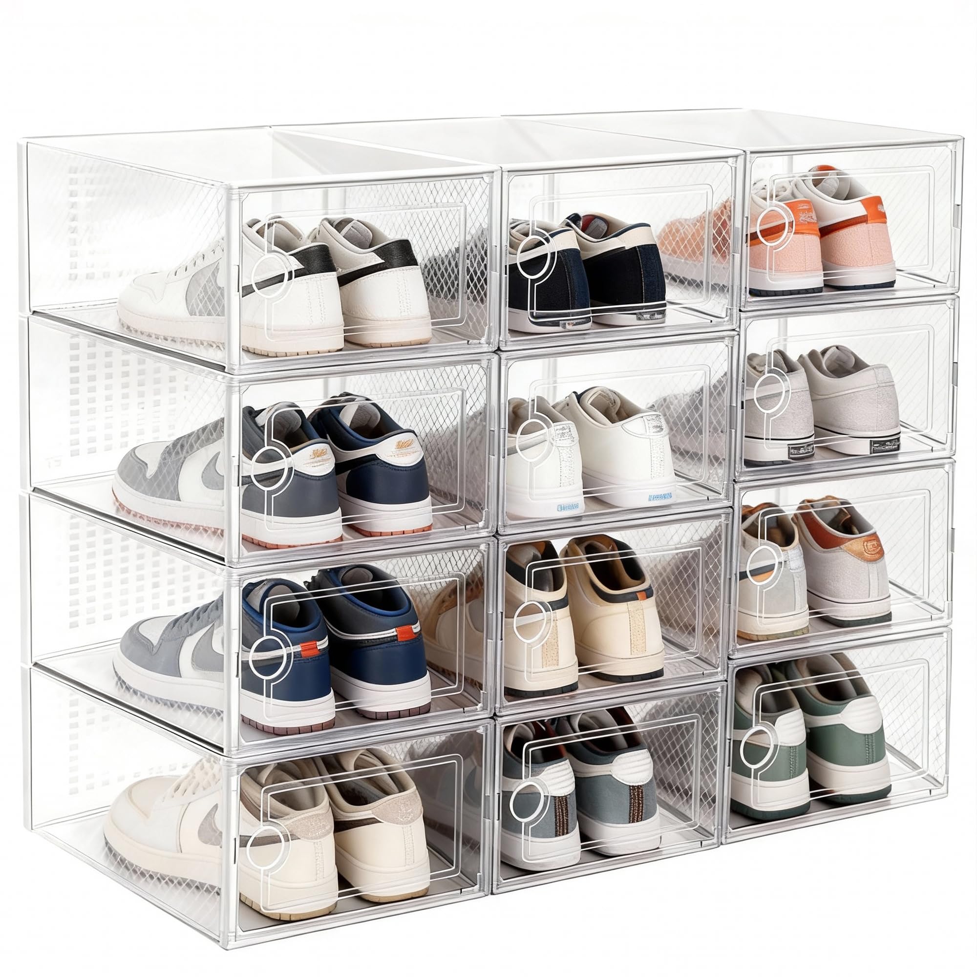 Cajas de zapato transparente para ahorrar espacio en armarios Wagtail juego de 12 piezas