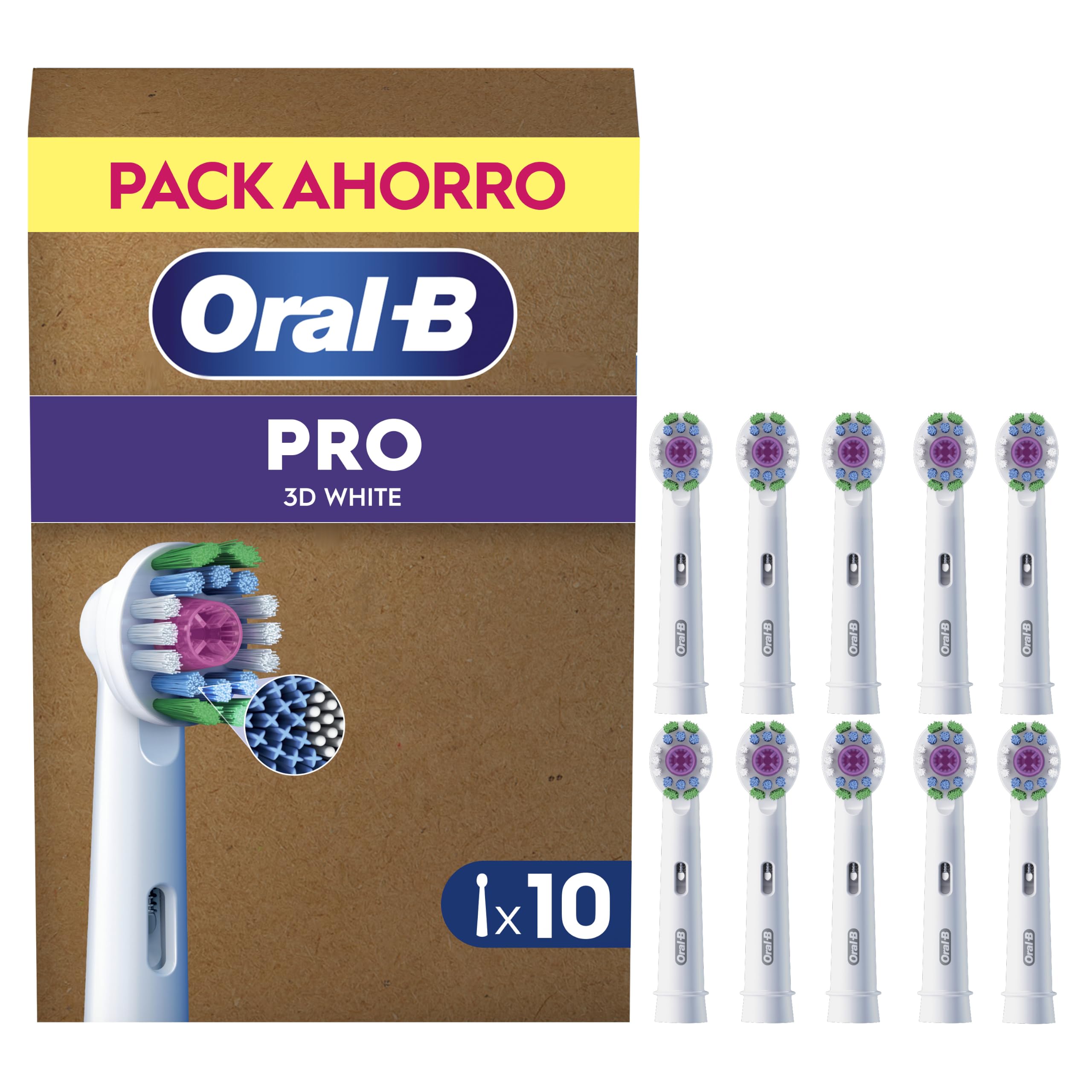 Oral-B 3D White Cabezales de Recambio Originales, Blanco, Pack de 10 en oferta en Amazon