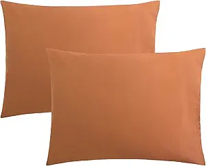 FLXXIE Microfiber Pillow Cases Standard Size, Soft Pillowcases with Envelope Closure, Wrinkle, Stain Resistant Pillow Covers, 20x26, Tan
