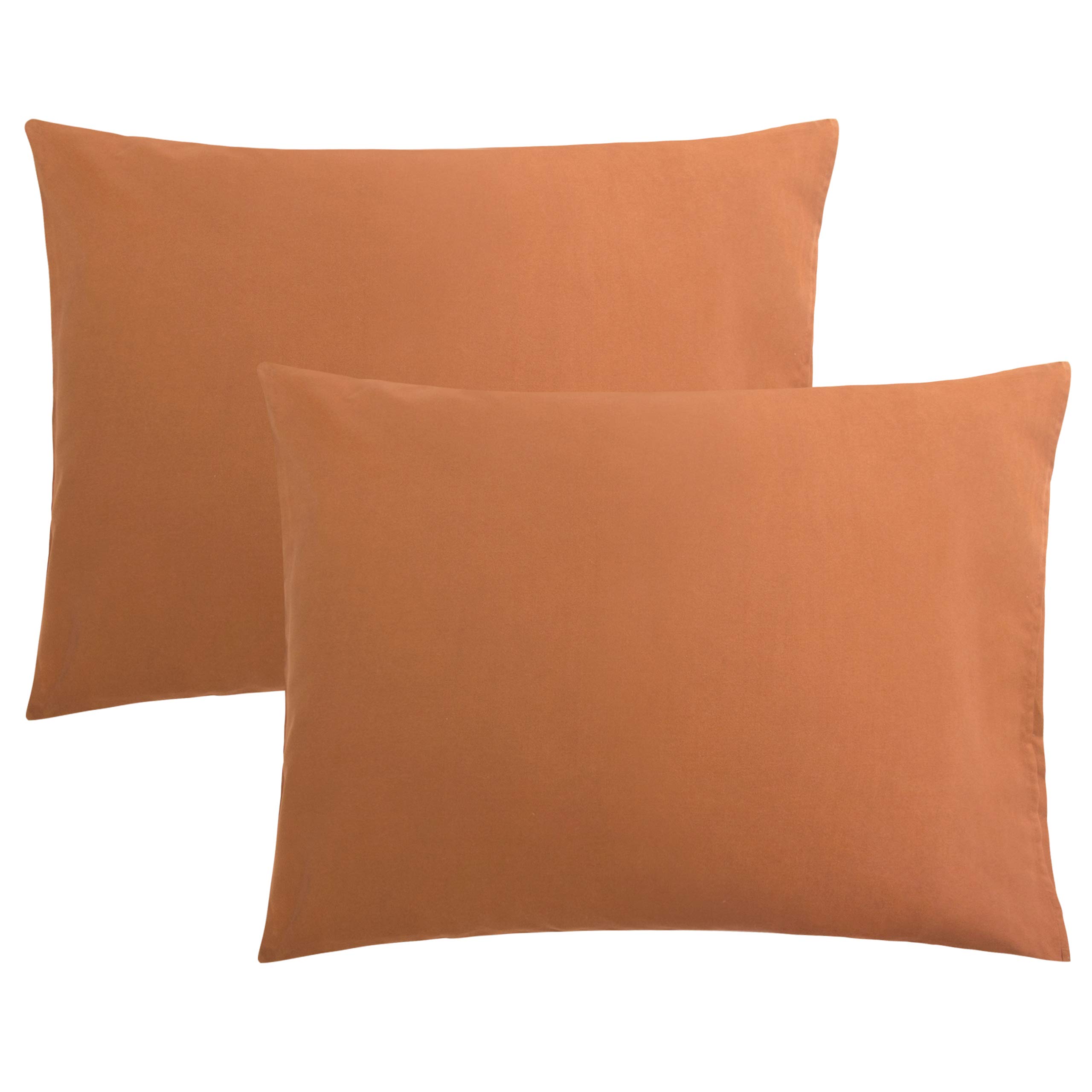 FLXXIE 2-Pack Microfiber Standard Pillow Cases, Envelope Style, Tan