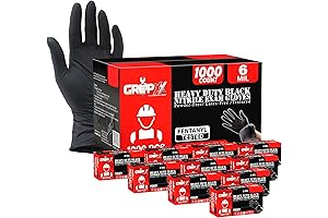 Heavy Duty Black Nitrile Exam Gloves XLarge Extra Large 6Mil Powder & Latex Free
