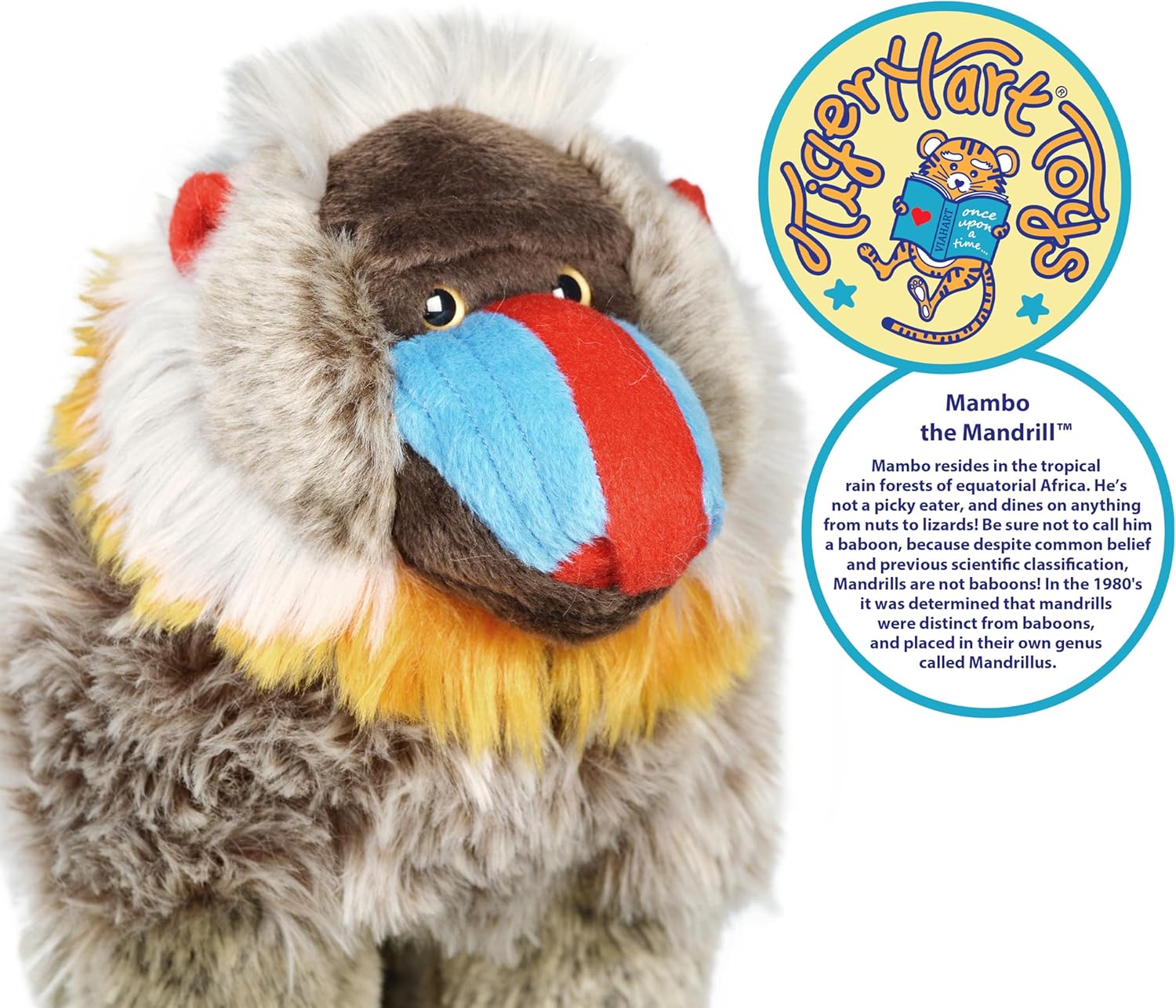 TigerHart Mambo The Mandrill - 10.5 Inch Stuffed Animal Plush Baboon