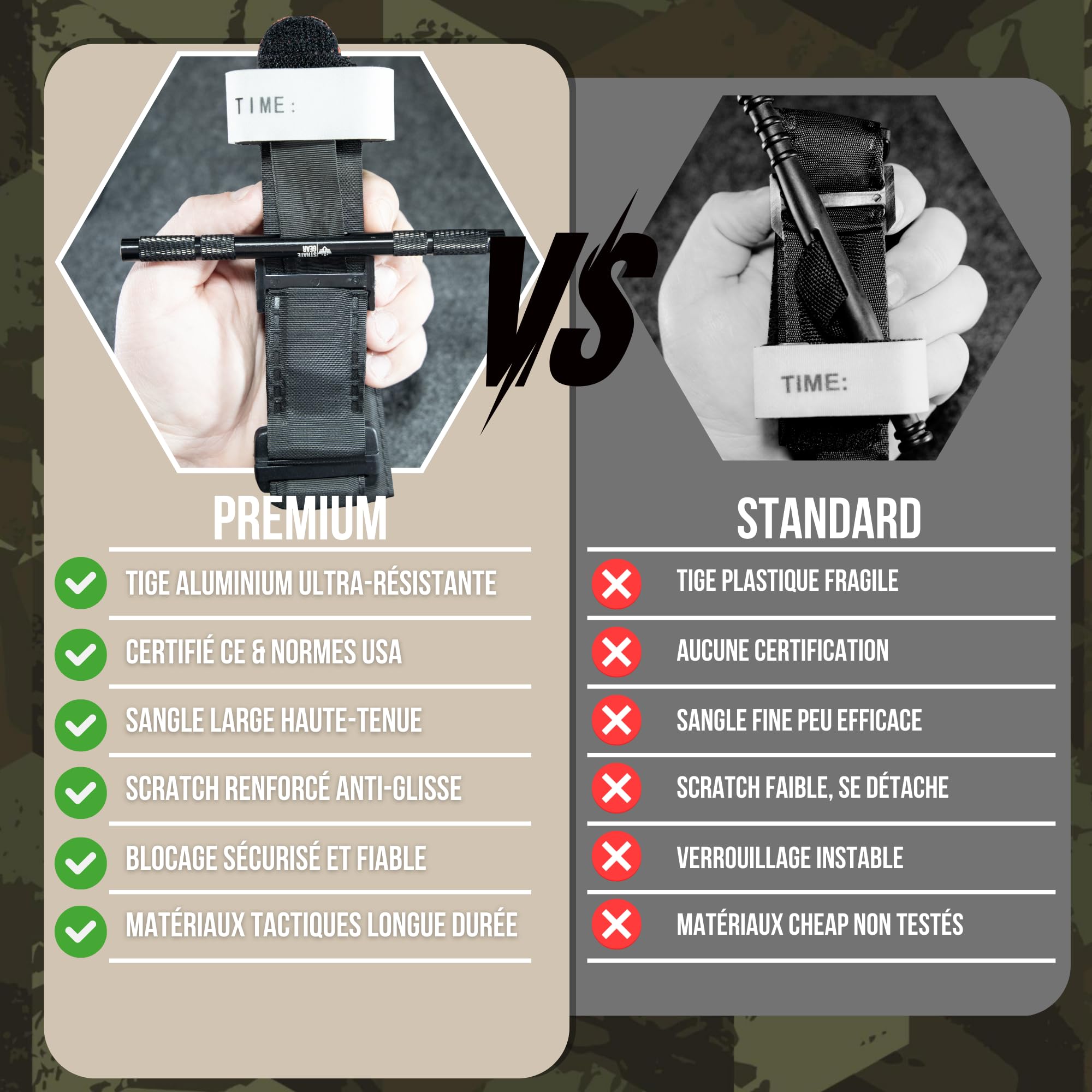 Pack 4 laccio emostatico in alluminio tattico militare infermiere medicazione emostatica sopravvivenza campeggio all'aperto escursionismo emergenza garot