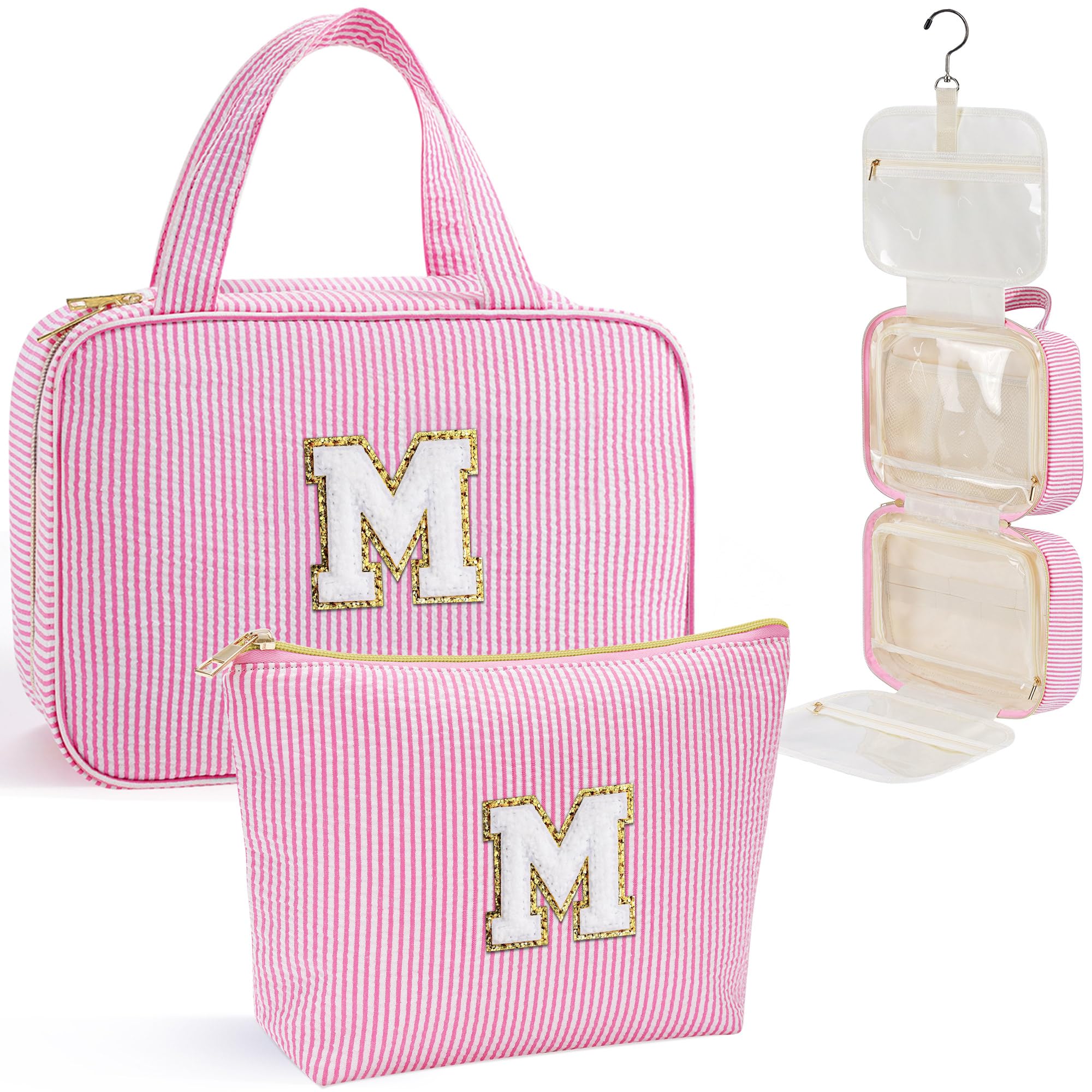 YOOLIFE Birthday Gifts for Women Teen Girls Kids, Initial Hanging Toiletry Bag for Women, Travel Toiletry Bag, Birthday Gifts for Mom Daughter Sister