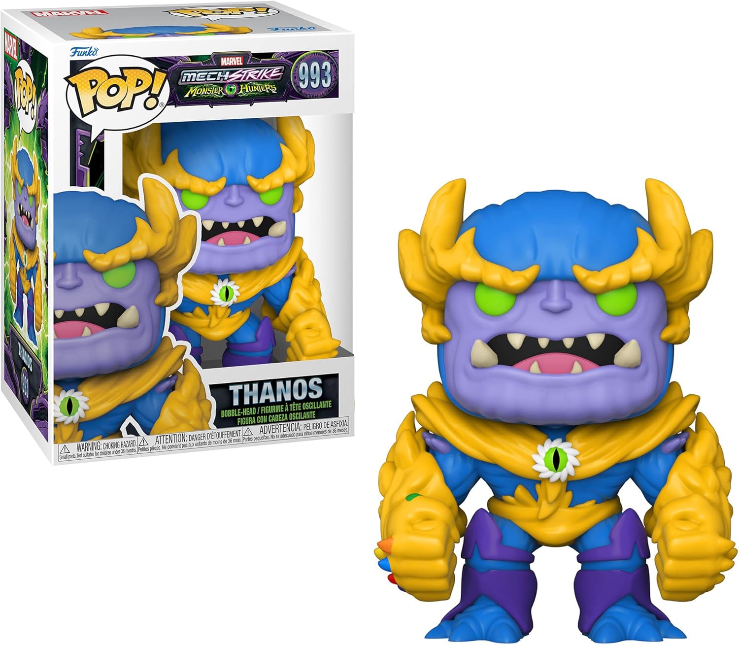 Funko Pop! Marvel: Mech Strike Monster Hunters Collectors Set - 3 Figure Set: Loki, Thanos, Venom