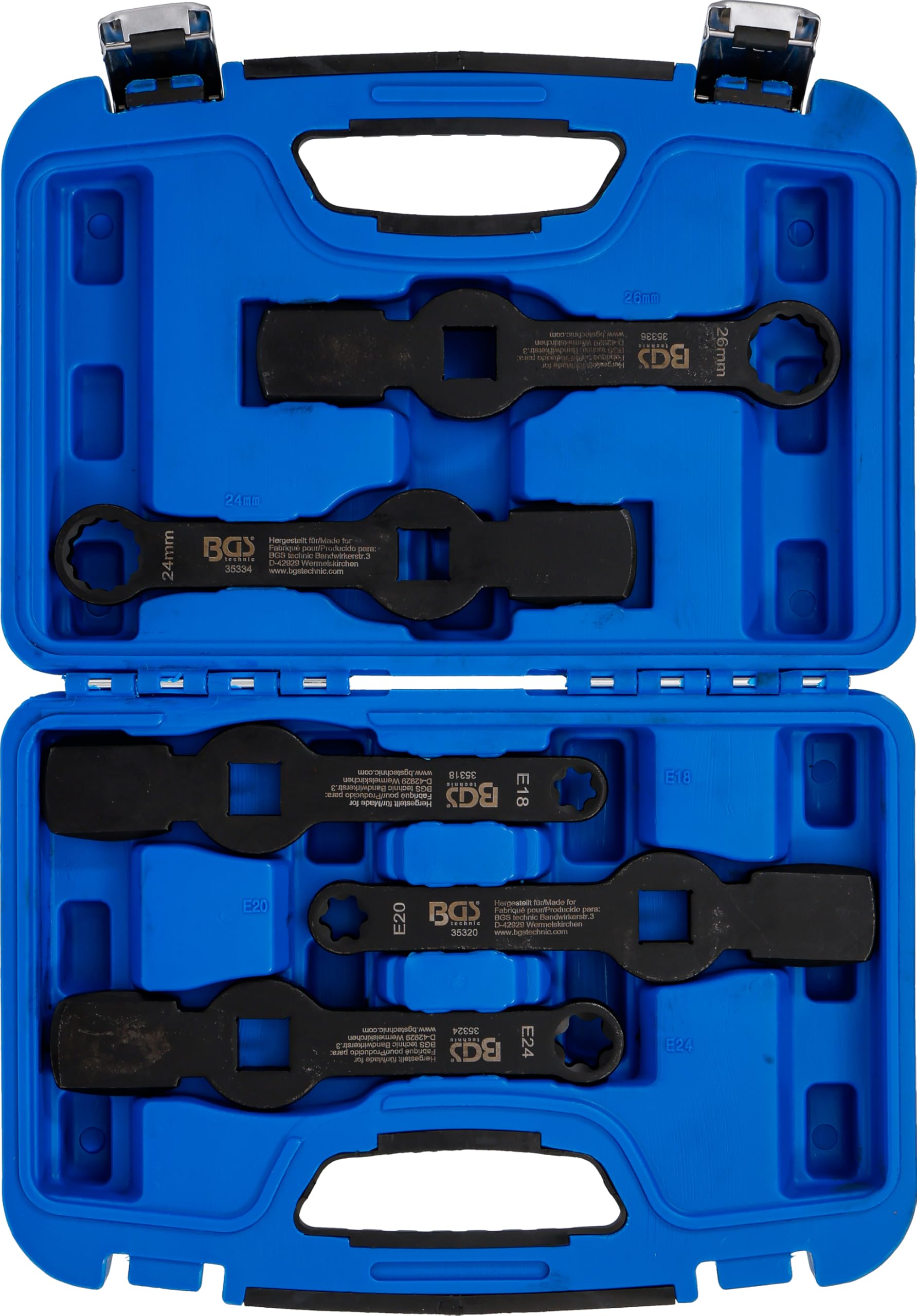 BGS 35310 | Juego de llaves combinadas de impacto | 12 caras / con perfil en E (para Torx) | 5 piezas