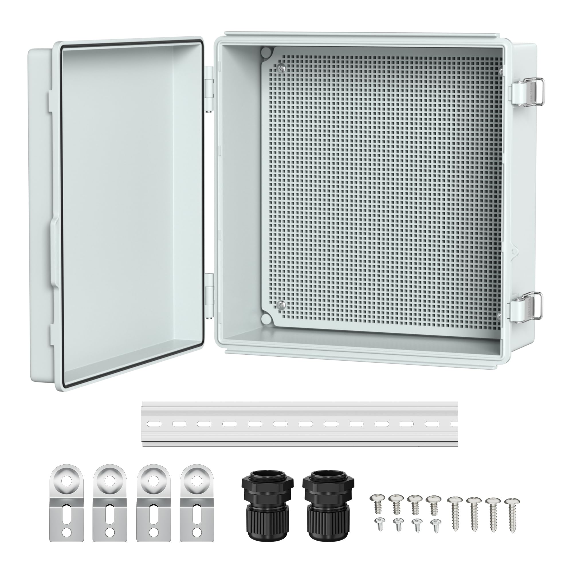 Joinfworld Outdoor Electrical Box Waterproof Electrical Box Outdoor WiFi Enclosure for Electrical Connection 13"x13"x5" — image 1