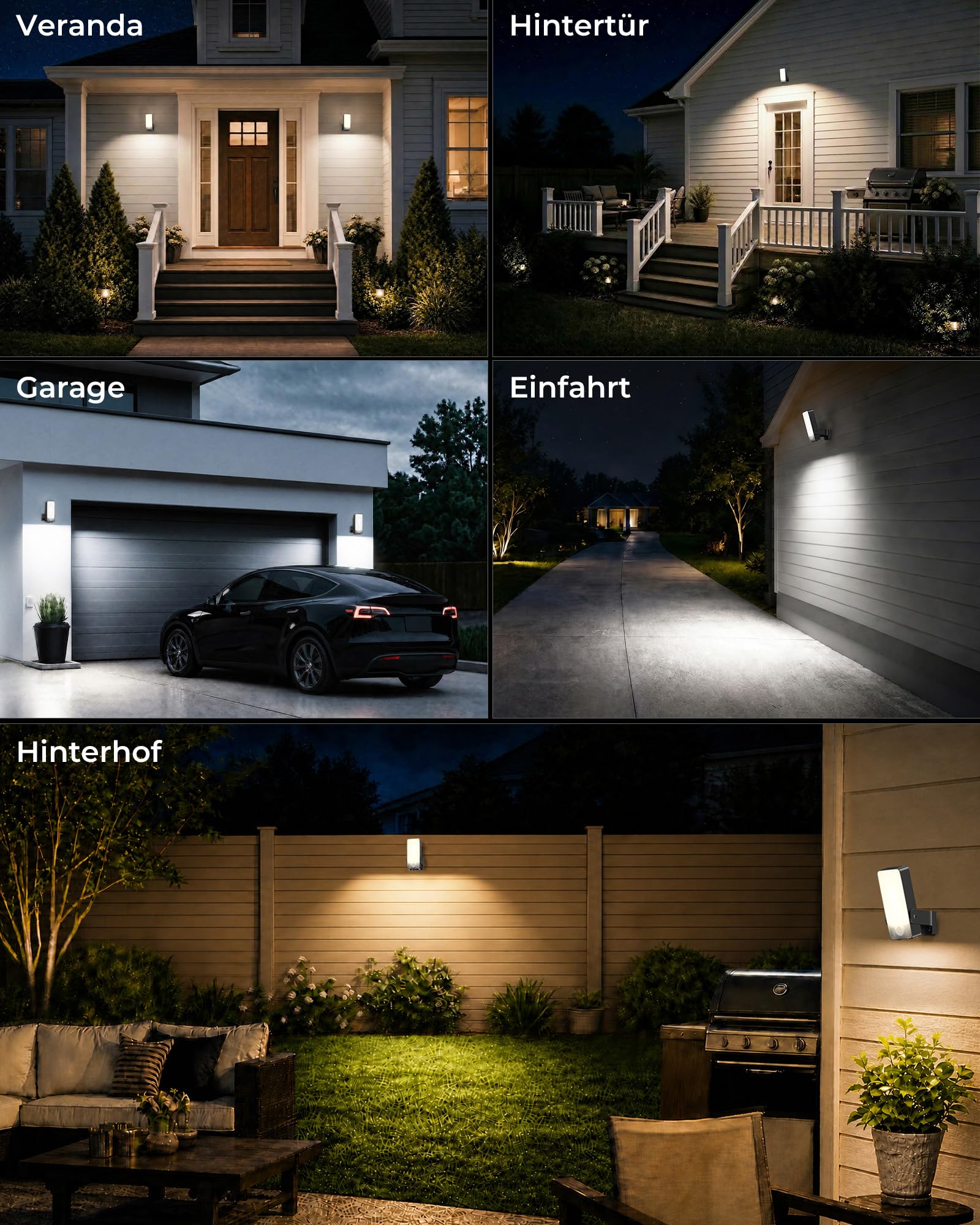 Außenlampe mit Bewegungsmelder, 12000mAh Akku Aussenlampe mit Bewegungsmelder, Fernbedienung, 3 Modi, 3 Lichtfarben, IP65 Wasserdichte Außenleuchte für Veranda, Garage, Terrasse, Hof, Haustüren