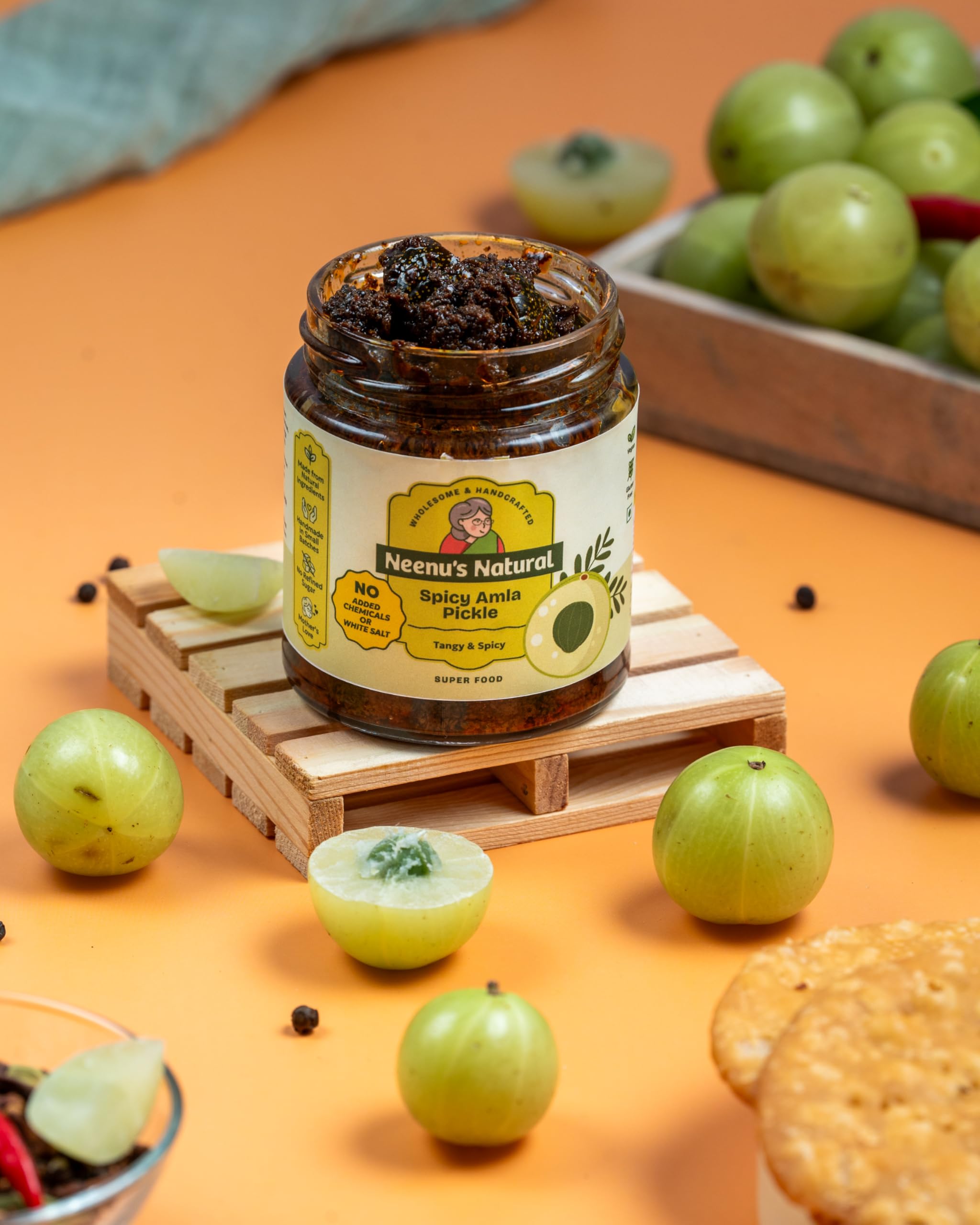 Neenu's Natural Spicy Amla Pickle - 200 gram| Authentic Homemade Amla Achaar | Traditional Indian Taste | No Preservatives | Healthy Vitamin C Rich Gooseberry Pickle - Image 7 thumbnail