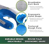 Vista 2 de SHOWA Atlas 300 Original 1994 Crinkle Grip Work Gloves,for Construction, Landscaping, Gardening, & Masonry