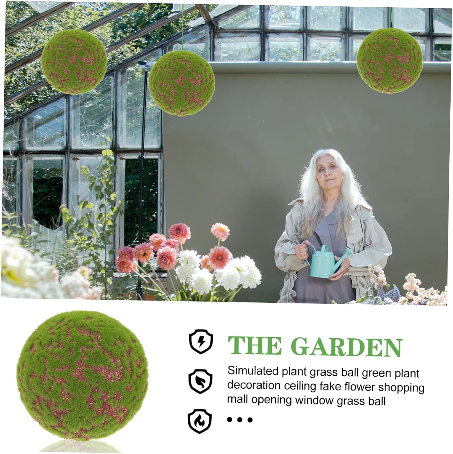 Artificial Garden Moss Ball Decoration 10cm Decorative Faux Balls for Indoor Home Decor Party Centerpiece and Wedding Decorations