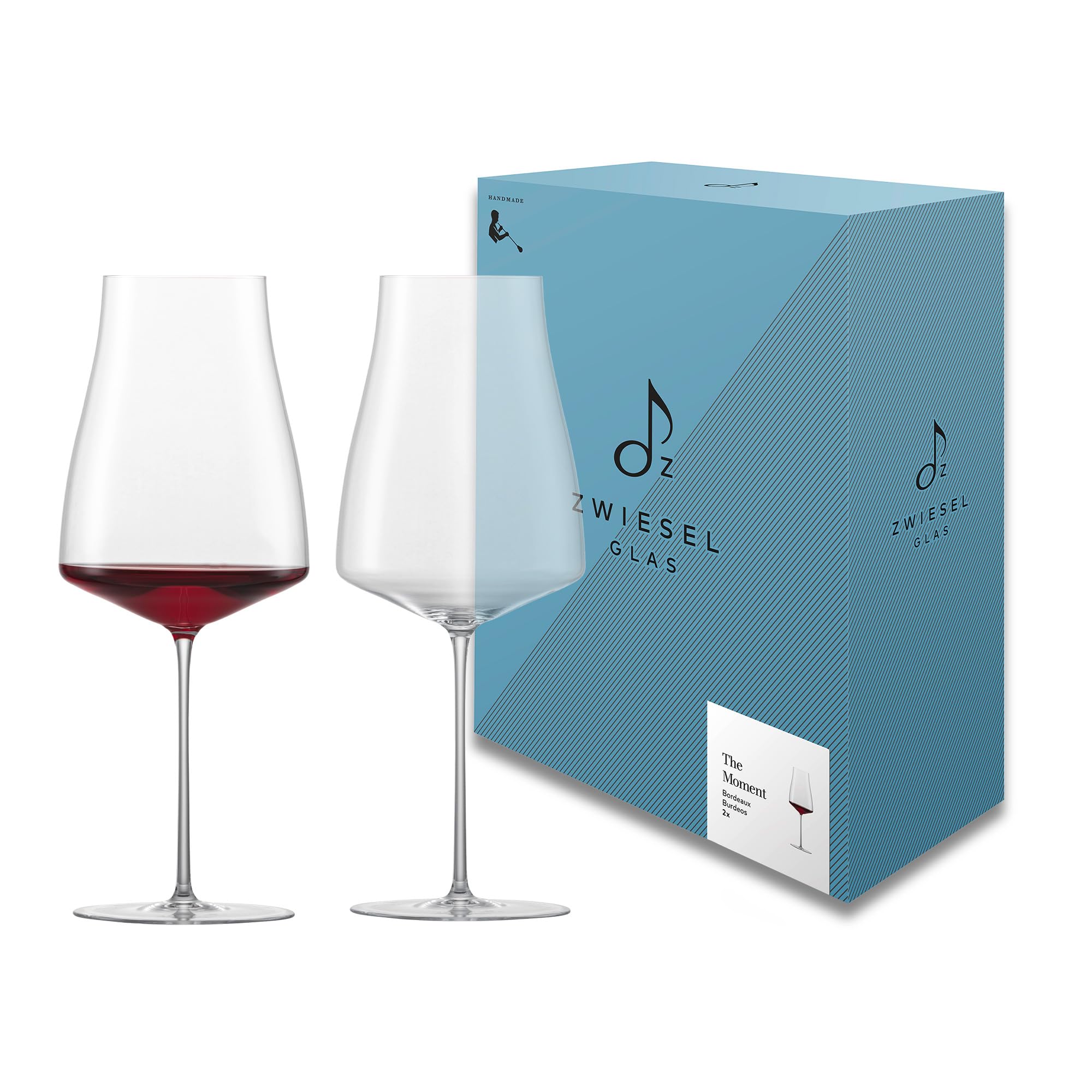 Zwiesel Glas Bordeaux Rotweinglas The Moment (2 Stk) | in Handarbeit mundgeblasene Bordeauxgläser, elegante Tritan®-Kristallgläser für Rotwein