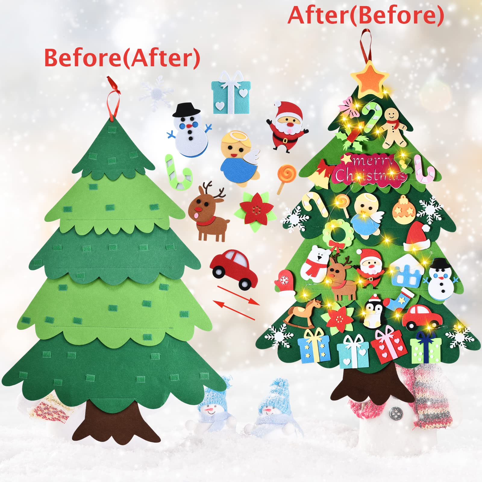 Amazon | DIY フェルトクリスマスツリーセット フェルトバナー付き