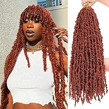 ZRQ Butterfly Locs Crochet Hair 24 Inch 6 Packs Cooper Red Distressed Faux Locs Pre-looped Synthetic Crochet Braids Extended Soft Locs For Women Extensions (24 Inch,350#)