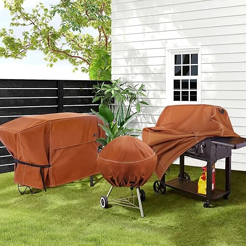 Miniatura 8 de NettyPro Cubierta para parrilla Blackstone de 28 pulgadas, impermeable, resistente, 2 quemadores, parte superior plana, cubierta de parrilla de gas