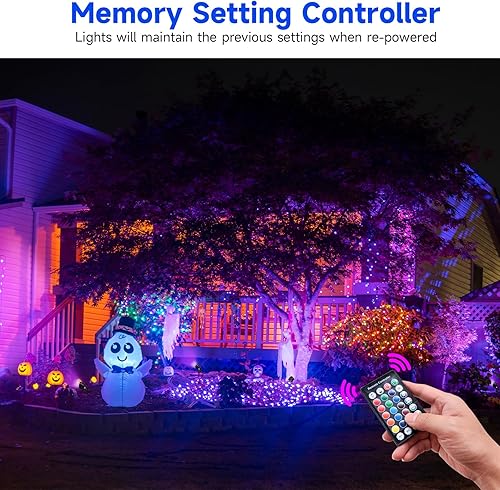 Miniatura 5 de Foco de Halloween para exteriores de 20 W, control remoto RGB que cambia de color, impermeable, luces LED para exteriores, para patio, jardín,
